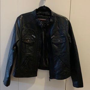 Faux Black Leather Jacket (worn once)